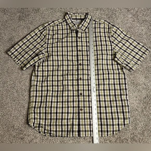 Carhartt Button Down Relaxed Fit Short Sleeve Plaid Pocket Shirt Mens Size Large - Picture 6 of 7